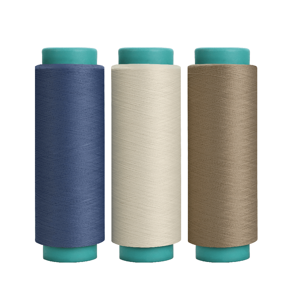 Gekleurd polyester laag stretch garen